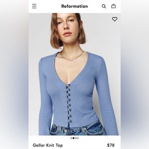 Reformation Gellar Knit Top Size S